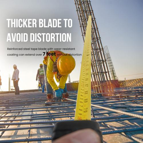 Lichamp 27FT/8M SAE and Metric Tape Measure 6 Pack, Retractable and Easy Read Measuring Tape Bulk Set, Min 1/8 inch Fraction and 1mm Scale