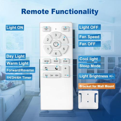 42 Inch Ceiling Fans with Lights and Remote,Flush Mount White Ceiling Fan with 5 Blades,6 Speed Reversible DC Motor,3CCT Dimmable LED-Low Profile Design for Bedroom, Living room & Covered Outdoor