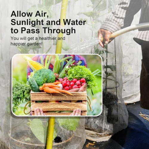 Garden Insect Netting Pest Barrier: 2 Pack 4'x10' Bug Netting for Garden Protection Mosquito Net Fine Mesh Cicada Tree Net Greenhouse Row Cover for Crops Plants Vegetables Flowers Fruits Silver