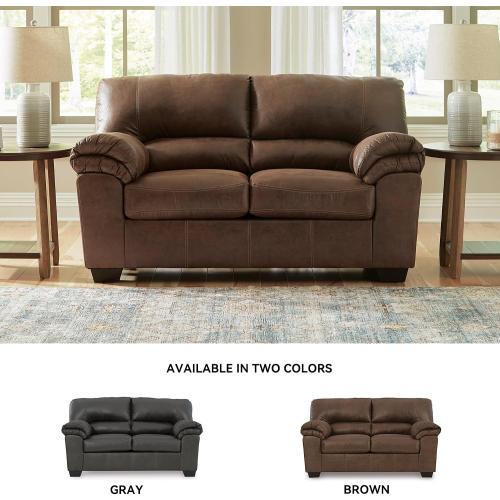 Size 69 x 36x 38 Signature Design by Ashley Bladen Faux Leather Loveseat, Brown