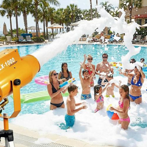 1200W Party Foam Machine, Pool Water Toys, Bubble Machine with 3pcs Foam Granules and Water Tank, Holiday & Birthday, Business Celebrations,