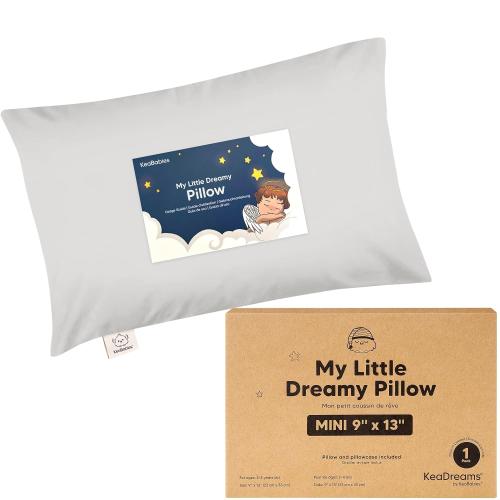 Mini Toddler Pillow with Pillowcase, 9x13 My Dreamy Pillow, French Gray