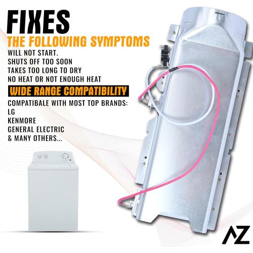 Dryer Heating Element Assembly Replaces For LG DLEX2650R DLEX7177WM DLEX9000V DLEX8100V DLEX3370V DLEX3370W DLEX7700VE DLE2050W DLEX5000V DLEX8000V DLEX3250W DLEX3875V DLEX3875W DLEX3885C DLEX3885W