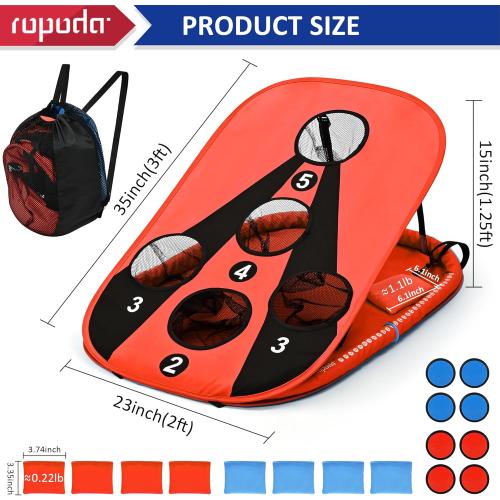ropoda Pool Cornhole Board Set, 3ft x 2ft Corn Hole Games for Adults, Cornhole Set Floating, Pool Games for Adults, Water and Land Dual-Purpose, Easy Setup, Beach Toys for Family, Beach/Lawn Toys