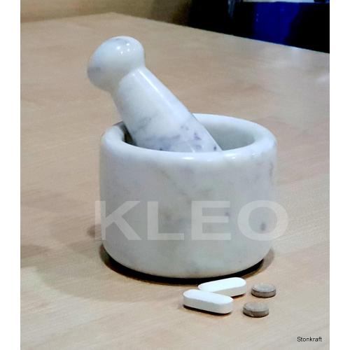 3 Small Natural Stone Mortar and Pestle Set as Spice, Medicine Grinder Masher - kharad, Khallad, Okhli and Musal (White)