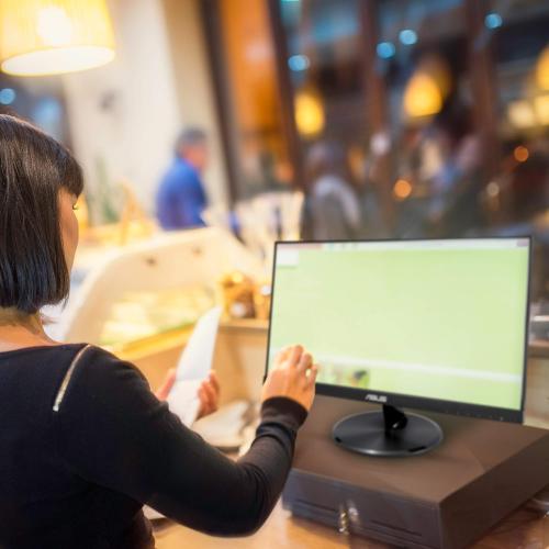 Black ASUS VT229H 21.5 Monitor 1080P IPS 10-Point Touch Eye Care with HDMI VGA, Black