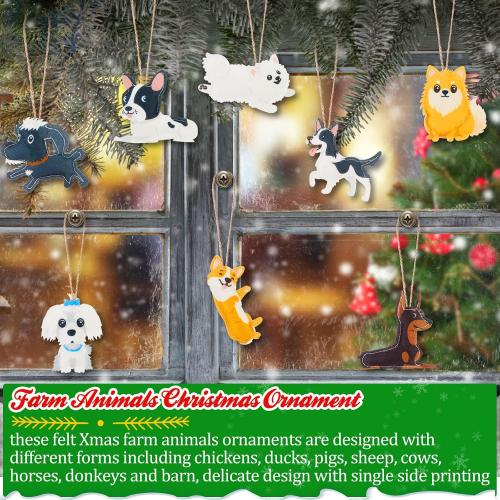 CAT Remerry 15 Pieces Christmas Felt Cat Ornaments Christmas Hanging Figurine Ornaments Set Woodland Decorative Hanging for Xmas Tree Home Decorations