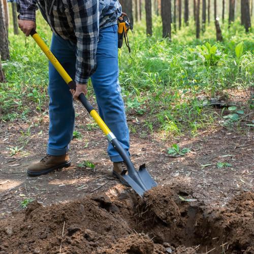 Nohovu Shovel for Digging, Heavy Duty Shovel with Fiberglass Handle, 58 Inches