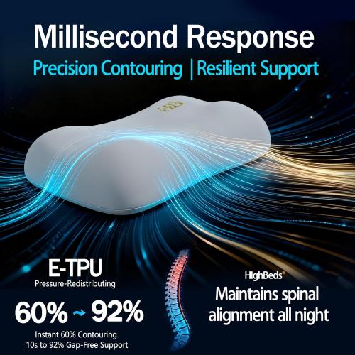 Cervical Neck Pillow for Neck Pain Relief- Memory Foam Pillow for Side and Back Sleepers, BASF Support with Ergonomic Pillow