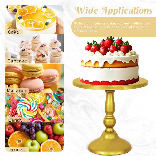 Fivenl 8 Pcs Cake Stand Gold Metal Dessert Table Display Set, 3-Tier Cupcake Stand, Cake Display Tower and Cookie Tray Rack Serving Tray for Birthday Party, Weddings, Baby Shower (Gold)