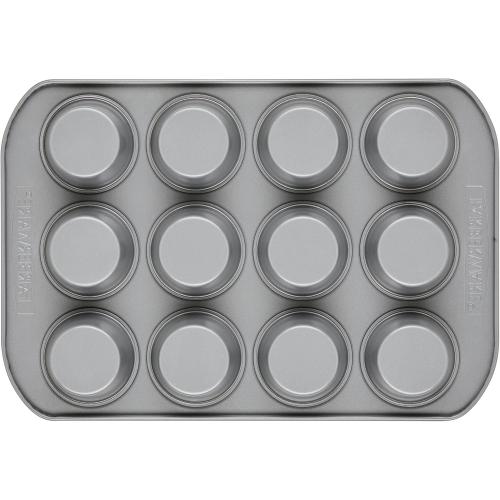 Farberware Bakeware Nonstick Muffin Pan, 12-Cup, Cupcake Baking Pan, Gray ‼️mild stains‼️