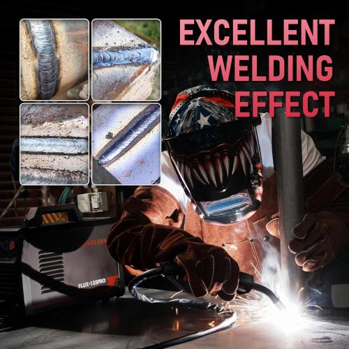YESWELDER 135A MIG Welder, 110V Flux Core Gasless MIG/Lift TIG/Stick 3-in-1 Synergic Control LED Display Welding Machine, Bonus Flux Core Wire