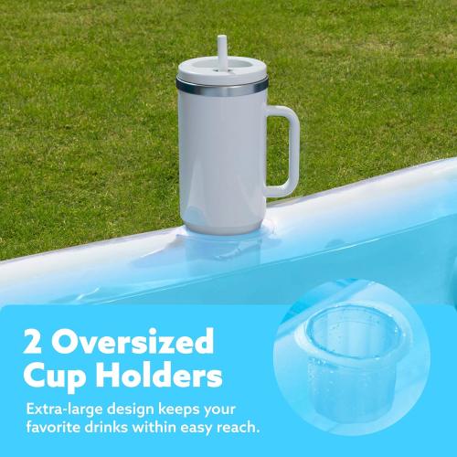 SLOOSH Inflatable Tanning Pool Lounger Float, 70 x 46 Pool Floats Adult with Pillow, 4 in 1 Suntan Tub Raft Floatie,Sunbathing Bed Lounge for Water Blow Up Kids Ball Pit Party Gifts, L-Blue