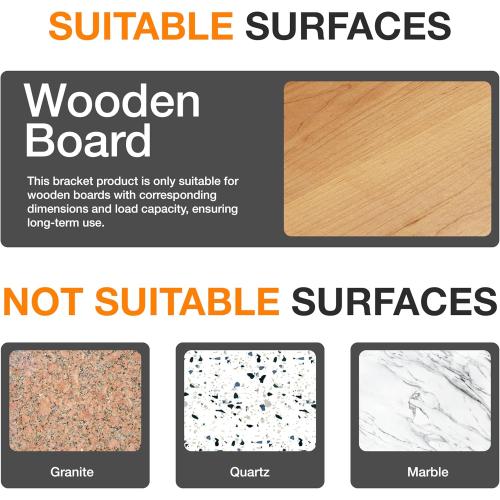 BATODA Pack 6 - 8''L Heavy Duty Shelf Brackets - L Shelf Brackets Black - Hook Brackets for Floating Shelves - Wall Mounted Support for DIY Open Shelving – Shelving Mounting Hardware Included