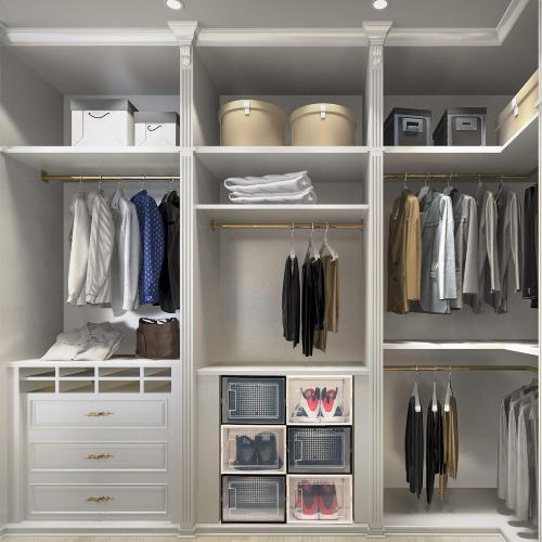 WHITE LARGE 6 pack - 14.6 Inches Long for BIG Shoes & Sneakers, Shoe Storage Organizer, Shoe Storage Boxes, Shoe Box Clear Plastic Stackable, Shoe Containers, Shoe Organizer for Closet