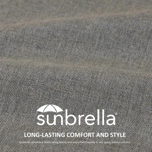 Unimatta Sunbrella Outdoor Patio Chair Cushions Set, 24 x 24, Set of 2, Water-Repellent, Fade Resistant, Deep Seat Cushion for Backyard, Couch, Sofa and Patio Furniture, Cast Shale