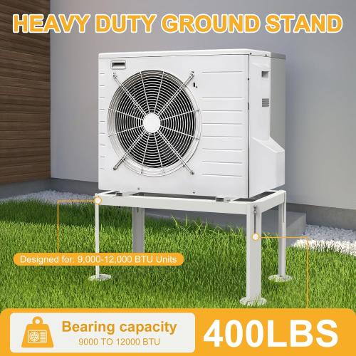 Mini Split Stand, Heavy Duty Ground Stand for 9,000-12,000 BTU Ductless Mini Split Mounting Stand 400LBS Load Capacity Anti-vibration AC Stand