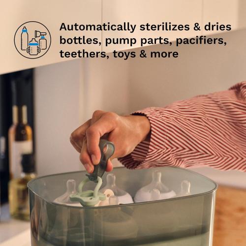 Baby Brezza Bottle Sterilizer and Dryer Advanced – 33% Faster - Largest Capacity Steam Sanitizer - Universal Sterilization Machine for All Bottles   Pump Parts - HEPA Air Filter, Charcoal ‼️could be missing or broken parts ‼️also comes with scratches and stains ‼️