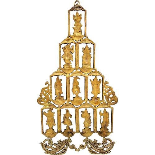 eSplanade - Brass Vishnu Dashavatar Dashavatara Dasavatharam - Ten Incarnations Avtars - Ten Incarnations of Lord Vishnu - Wall Hanging (25 Inch)