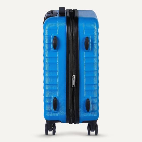 Amazon Basics 26 Hardside Medium Checked Luggage, Hardshell Suitcase With Wheels, Expandable For Up to 15% More Space, With Scratch-Resistant Surface, Four Multi-directional Wheels, Light Blue