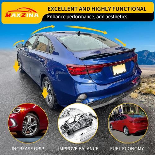 Glossy Black Spoiler Wing Compatible with 2019-2024 Kia Forte Sedan Rear Spoiler Trunk Rear Spoiler Wing Lip ABS Plastic for 2023 Forte Accessories (Glossy Black)