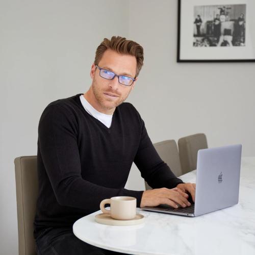 OPULIZE SEE Blue Light Blocking Glasses for Women and Men, Narrow Frame, Spring Hinges, Anti-Reflective Computer Glasses, Grey (Pack of 1)