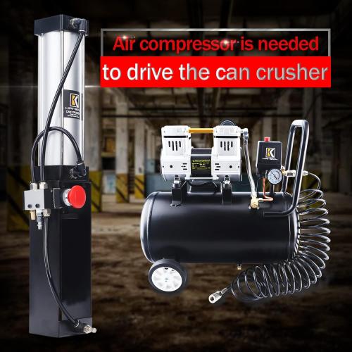 Can Crusher with Automatic ejection of flat cans,Pneumatic Soda Beer can Crusher for Recycling and Crushing 12 oz and 16 oz Cans