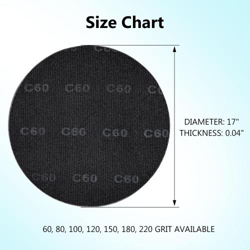 17” Sanding Screen Discs, Black Silicon Carbide Mesh Floor Sanding Screen for Wood Floors, Epoxy Maintenance, 220 Grit, 10-Pack