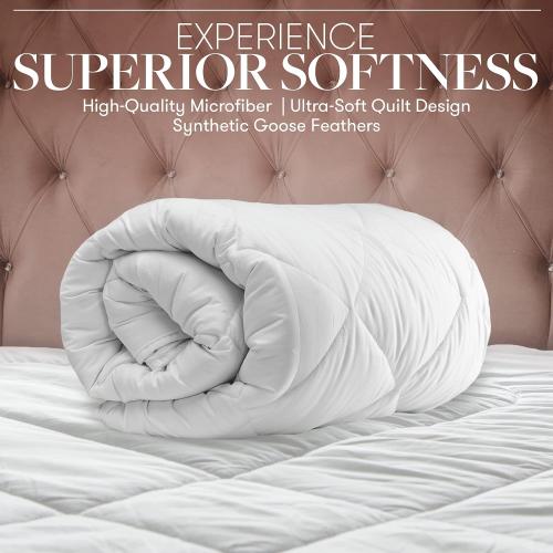 Beckham Hotel Collection Full/Queen Size Comforter - 1600 Series Down Alternative Home Bedding & Duvet Insert - Cream