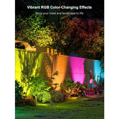 ANGELHALO Smart Landscape Spotlights, Low Voltage IP65 Waterproof Outdoor Spotlights Compatible with APP/Voice/Alexa Control, Color Changing Lights for Yard Garden Pathway Lawn, 6 Pack