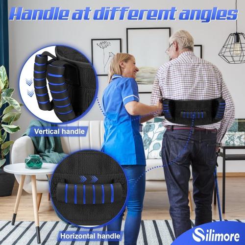 Gait Belt for Seniors with Handles, Gate Belts Medical with Quick Release Latch - Elderly Physical Therapy Transfer Belt for Lifting Seniors,Patients,Disabled(Blue)