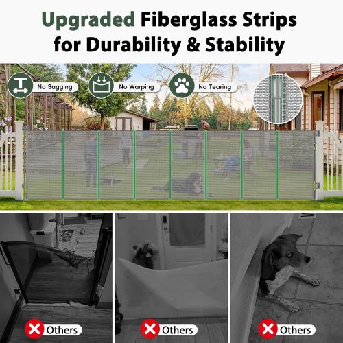 275 Retractable Baby Gates Extra Wide Retractable Fence Outdoor | 22ft Retractable Dog Gates for Doorways Extra Wide Baby Gate, 48 Tall Dog Gate Retractable Pet Gate for Garage, Driveway