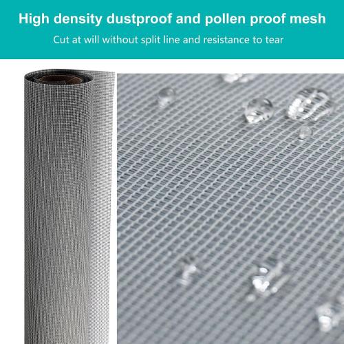 High Density dustproof and Pollen Proof net Window Screen mesh roll Used to Replace Screen Windows and Doors (Grey high-Density mesh,787''×57''(2000×145cm)