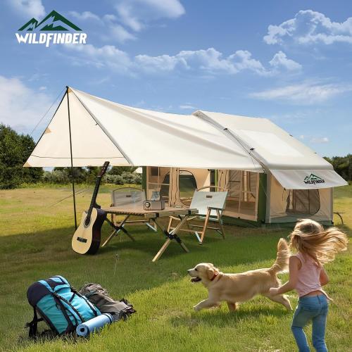 Inflatable Tent with Skylight, Quick Setup Blow Up Tents with Pump, Hot Tent with Stove Jack, Waterproof Oxford Inflatable House for Camping, Air Glamping Tents for Camping Adult