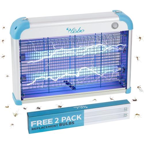 Electric Bug Zapper, 3000 Volt Powerful Flying Insect Mosquito Flies Killer 20W Blue UV Light Attract, Plug-in Pest Control Machine for Moth,Fruit Fly,Fungus Gnat,Garage Catcher/Eliminator/Shocker