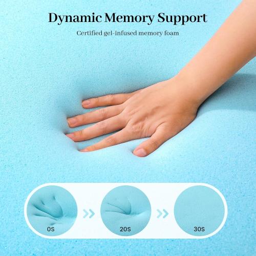 3 Inch Gel Memory Foam Mattress Topper Queen Size,  White
