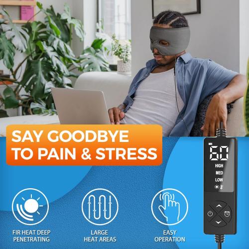 sticro Sinus Relief Mask Moist Heat with 3 Temp Settings, Ex-Large Headache Mask Electric Face Heating Pad for Sinus Pressure Relief, Migraine, Tension Headache Relief