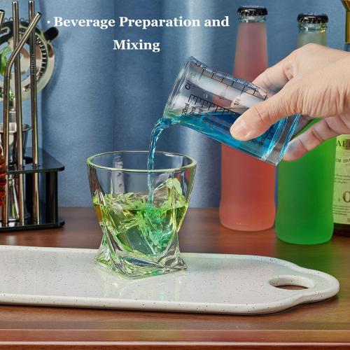 Ackers 4oz Glass Measuring Cup – Shot Glass with Ounce,Ml,Cups Markings for Kitchen & Bar(Pack of 2)