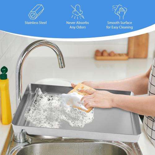 Stainless Steel Reusable Litter Tray Compatible with Petsafe Scoop-Free Self-Cleaning Cat Litter Boxes - Never Absorbs Odor, Stains, or Rusts (Stainless Steel Litter Tray) (Extra Deep)