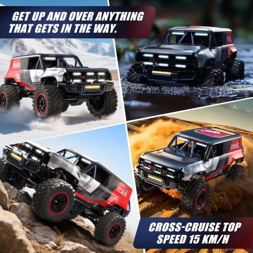 MJX H12P 1/12 Ford Bronco R Brushless RC Crawlers for Adults, Waterproof 4X4 Off-Road RC Rock Trucks with Portal Axles, Hard Case Licensed Remote Control Truck, RTR All Terrain RC Cars with 2 Battery
