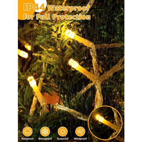 Outdoor String Lights 1200LED 196FT, 8 Modes Dimmable Fairy Lights with Remote and Timer, Waterproof String Lights for Festive Decoration Indoor Wedding Party Holiday (Warm White)