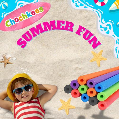 Floating Pool Noodles Foam Tube 2-Pack, Thick Hollow Noodles for Floating in The Swimming Pool, 52 Inches Long