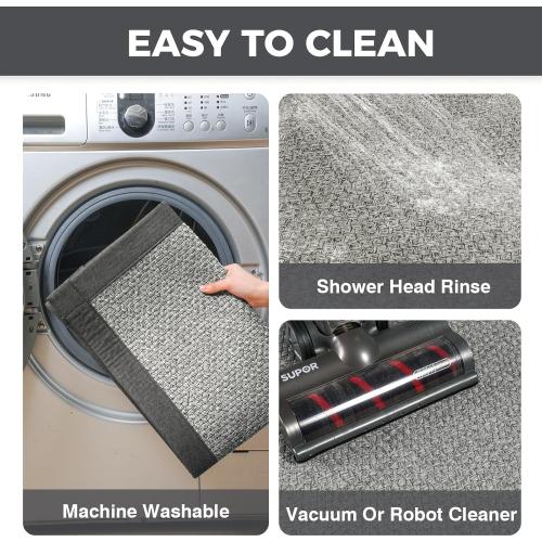 YDKGL Kitchen Rugs Non Slip Washable Kitchen Mat Anti Fatigue Gray 17x59