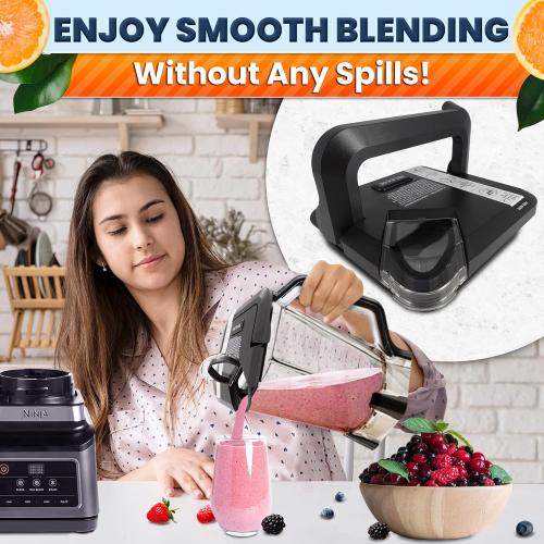 Ninja Blender Lid Replacement – Ninja Blender Top Replacement Lid – Fits NEW Rim Extension Pitcher Only, Exact Fit for BL770, BL770W, BL771, BL771C, BL772, BL772Q, BL773CCO – 72 OZ Wide Jar Compatible
