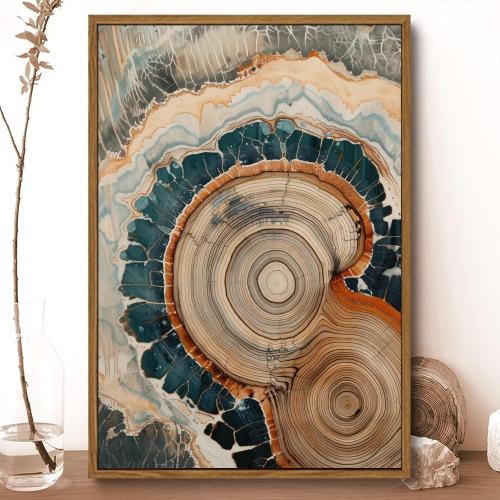 Tree Ring Wall Art Framed, Modern Nature Decor, Easy to Hang 24x36 Inch | The Art of Nature's Timeline,Affordable & High quality,Perfect for your Living Room, Bedroom, Bathroom & Office