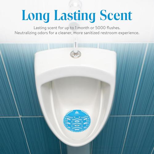 Urinal Cakes Screen Mats Deodorizer/Odor Eliminator, Air Freshener With Splash Guard - Essential School, Office, Restaurants Restroom Cleaning Supplies - 20 Pack (10 Ocean Blue   10 Tangerine Orange)