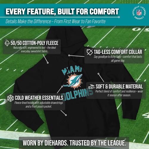 Size L Team Fan Apparel NFL Adult Gameday Hooded Sweatshirt - Poly Fleece Cotton Blend - Stay Warm and Represent Your Team in Style