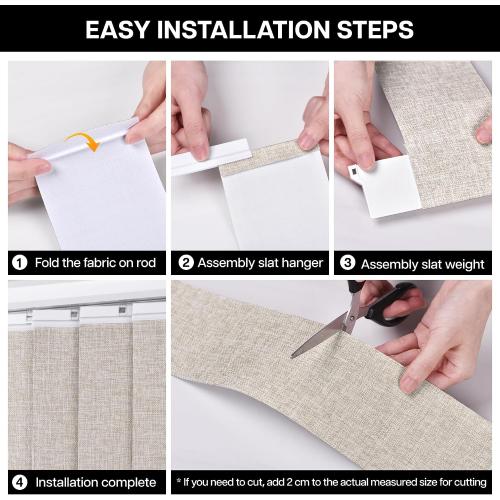 LazBlinds Vertical Blinds Replacement Slats, 34 Pack, White