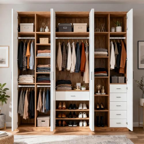 1.1 Inch Diameter Tension Closet Rods for Hanging Clothes 32-48 Inch, Adjustable Pole Closet to Hang Clothes, Heavy Duty Closet bar for Wardrobes with No Drilling Holder, White