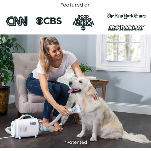 Uproot Clean Pet Grooming Vacuum for Dogs & Cats: 7-in-1, Quiet & Mess-Free | Pet Hair Vacuum with 7 Tools - Brush, Deshed, Detangle, Trim, Clean & Dry. Low-Noise Cat & Dog Grooming Kit for Shedding